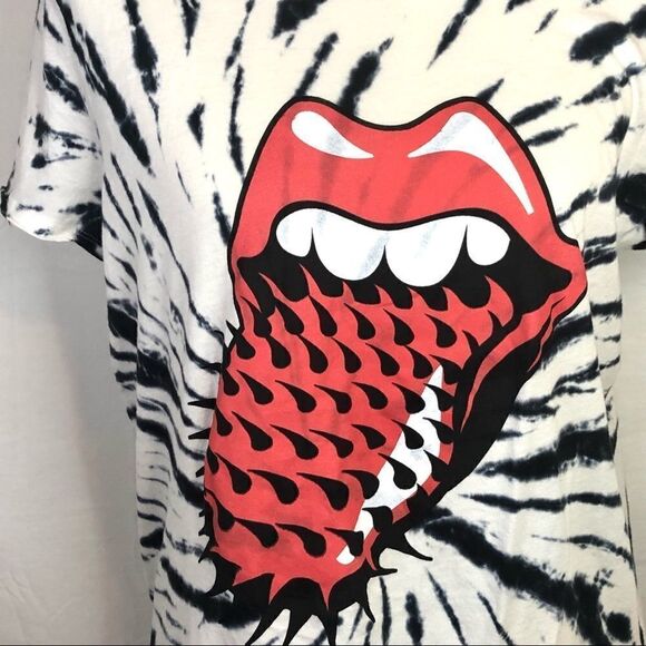 THE ROLLING STONES SPIKED TONGUE TIE DYE T-SHIRT - Picture 3 of 6